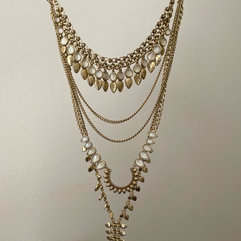 Lucky Brand- gold time layer necklace